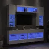 Image de vidaXL Ensemble de Meubles TV Muraux avec Lumières LED 6 pcs Armoires de Télévision Suspendues Ensemble de Meubles Télé 3216797