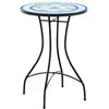 Image de Vidaxl table de bistro mosaïque bleu et blanc ø50x70 cm céramique