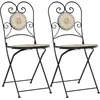 Image de Chaises De Bistro Pliables Lot De 2 Terre Cuite Blanc Céramique Vidaxl