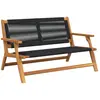 Image de Mobilier De Jardin Noir 122 X 78 X 73 Cm Bois D'acacia Massif Vidaxl