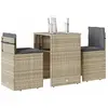 Image de Ensemble De Bistro 3 Pcs Et Coussins Gris Clair Résine Tressée Vidaxl
