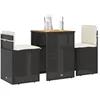 Image de vidaXL Ensemble de bistro 3 pcs avec coussins noir résine tressée ensemble de bistro de jardin ensemble de balcon 4003875