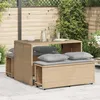 Image de vidaXL Ensemble à manger de jardin et coussins 3 pcs Beige poly rotin 4003905