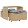 Image de Vidaxl ensemble à manger de jardin et coussins 3 pcs beige poly rotin