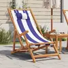 Image de Chaise De Plage Pliable Bleu Et Blanc Bois D'eucalyptus/tissu Vidaxl