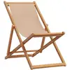 Image de Vidaxl chaise pliable de plage taupe bois d'eucalyptus massif et tissu