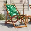Image de Chaise Pliable Plage Motif De Feuilles Bois D'eucalyptus/tissu Vidaxl
