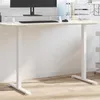 Image de vidaXL Cadre de Bureau Debout Pieds de Bureau avec Hauteur Réglable Cadre de Table avec Poignée Tournante Intérieur Blanc 4005340