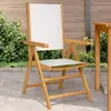 Image de Chaises De Jardin Lot De 2 Blanc Crème Bois Acacia Massif Tissu Vidaxl