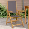 Image de Chaises De Jardin Lot De 2 Anthracite Bois Acacia Massif Tissu Vidaxl