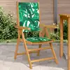Image de Chaises De Jardin Lot De 2 Motif De Feuilles Acacia Et Tissu Vidaxl