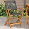 Image de vidaXL Chaises de jardin lot de 2 noir bois massif dacacia et rotin 367663