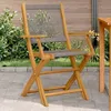 Image de vidaXL Chaises de jardin lot de 2 gris bois dacacia et polypropylène siège de jardin assise extérieure chaise pliable 367667