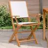 Image de Chaises De Jardin Lot De 2 Blanc Crème Bois Acacia Massif Tissu Vidaxl