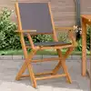 Image de Chaises De Jardin Lot De 2 Anthracite Bois Acacia Massif Tissu Vidaxl
