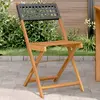 Image de Chaises De Bistrot Lot De 2 Noir Bois Massif D'acacia Et Rotin Vidaxl