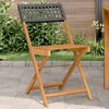 Image de vidaXL Chaises de bistrot lot de 2 noir bois massif dacacia et rotin 367675