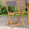Image de Chaises De Bistrot Lot De 2 Anthracite Bois Acacia Massif Tissu Vidaxl