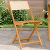 Image de Chaises De Bistrot Lot De 2 Beige Bois D'acacia Massif Et Tissu Vidaxl