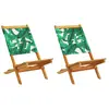 Image de Chaises De Jardin Lot De 2 Motif De Feuilles Acacia Et Tissu Vidaxl