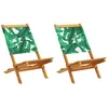 Image de vidaXL Chaises de jardin lot de 2 motif de feuilles acacia et tissu siège de jardin siège dextérieure chaise 367694