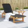 Image de vidaXL Chaises longues noir bois dacacia solide et tissu 366507