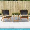 Image de vidaXL Chaises pliantes 2 pièces en bois massif dacacia noir et tissu 366510