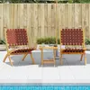 Image de Chaises Pliantes (lot De 2) En Bois Massif D'acacia Rouge Et Tissu Vidaxl