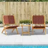 Image de vidaXL Chaises pliantes (lot de 2) en bois massif dacacia rouge et tissu 366511