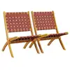 Image de Vidaxl chaises de jardin pliantes lot de 2 bois d'acacia solide tissu