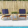 Image de vidaXL Chaises pliantes (lot de 2) en bois dacacia massif bleu foncé et tissu 366512