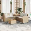 Image de Canapé De Jardin Avec Table Et Coussins En Forme De L Beige Vidaxl