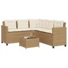 Image de vidaXL Canapé de jardin avec table et coussins en forme de L beige 369043