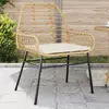Image de Chaises De Jardin Lot De 2 Et Coussins Marron Rotin Vidaxl