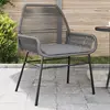 Image de Chaises De Jardin Lot De 2 Avec Coussins Gris Résine Tressée Vidaxl