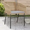 Image de Chaises De Jardin Lot De 2 Et Coussins Marron Rotin Vidaxl