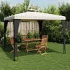 Image de vidaXL Tonnelle à double toit crème 298x298 m acier tonnelle de jardin tonnelle de patio pavillon tonnelle 368440
