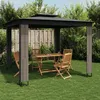 Image de vidaXL Tonnelle à double toit anthracite 294x294 m acier tonnelle de jardin tonnelle de patio pavillon tonnelle 368445