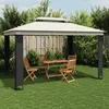 Image de vidaXL Tonnelle à double toit crème 394x296 m acier tonnelle de jardin tonnelle de patio pavillon tonnelle 368446