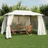 Image de vidaXL Tonnelle double toit et parois en filet crème 393x293 m acier tonnelle de jardin tonnelle de patio pavillon 368451