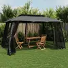 Image de Tonnelle Avec Double Toit Et Parois En Filet Anthracite Acier Vidaxl