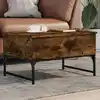 Image de Table Basse Chêne Fumé 70x50x40 Cm Bois D'ingénierie Et Métal Vidaxl