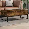Image de Table Basse Chêne Fumé 100x50x40 Cm Bois D'ingénierie Et Métal Vidaxl