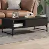 Image de Table Basse Noir 100x50x35 Cm Bois D'ingénierie Et Métal Vidaxl