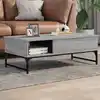 Image de Table Basse Sonoma Gris 100x50x35 Cm Bois D'ingénierie Et Métal Vidaxl