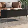 Image de Table Basse Noir 100x50x45 Cm Bois D'ingénierie Et Métal Vidaxl