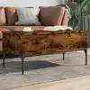 Image de Table Basse Chêne Fumé 100x50x45 Cm Bois D'ingénierie Et Métal Vidaxl