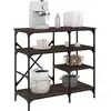 Image de Support De Boulanger Chêne Marron Bois D’ingénierie Et Métal Vidaxl