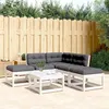 Image de vidaXL Salon de Jardin avec Coussins 5 pcs Sièges de Patio Ensemble de Meubles Mobilier de Terrasse Extérieur Blanc Bois 3216961