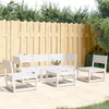 Image de vidaXL Salon de Jardin 5 pcs Canapés de Patio Ensemble de Meubles Mobilier de Terrasse Arrière-cour Extérieur Blanc Bois 3216971